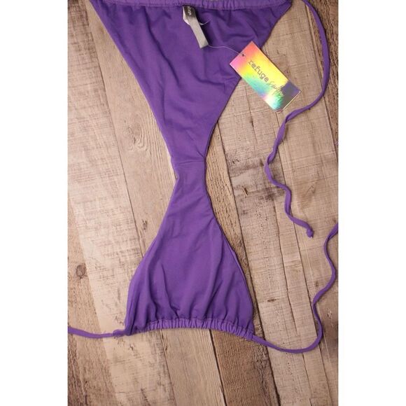 BOGOF Refuge Swim Boutique Purple String Bikini Swimwear Bottom LARGE Coastal - Picture 5 of 6